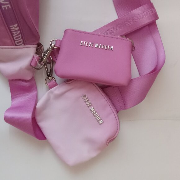 Steve Madden Purple to Pink Ombré Belt Bag w/Matching Wristlet & Pouch Set NWOT - Picture 2 of 9